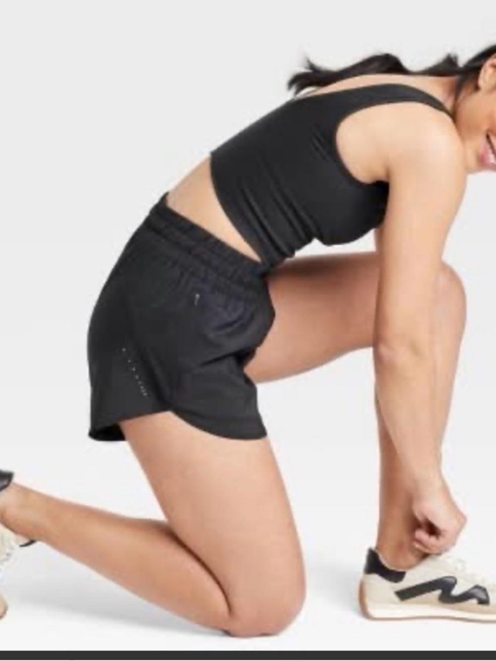 all in motion Black Women's Athletic Shorts with Side Vents